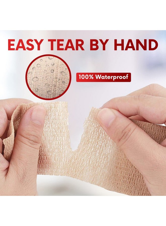 هيلكو ضمادة لاصقة ذاتية اللصق من HEALQU - 4 بوصات × 5 ياردات، 12 لفة شريط لاصق للرياضيين والرياضيات - شريط طبي ذاتي الالتصاق، ضمادات مرنة ومقاومة للماء للمعصم والكاحل، ضمادة بيطرية للكلاب - Image 4