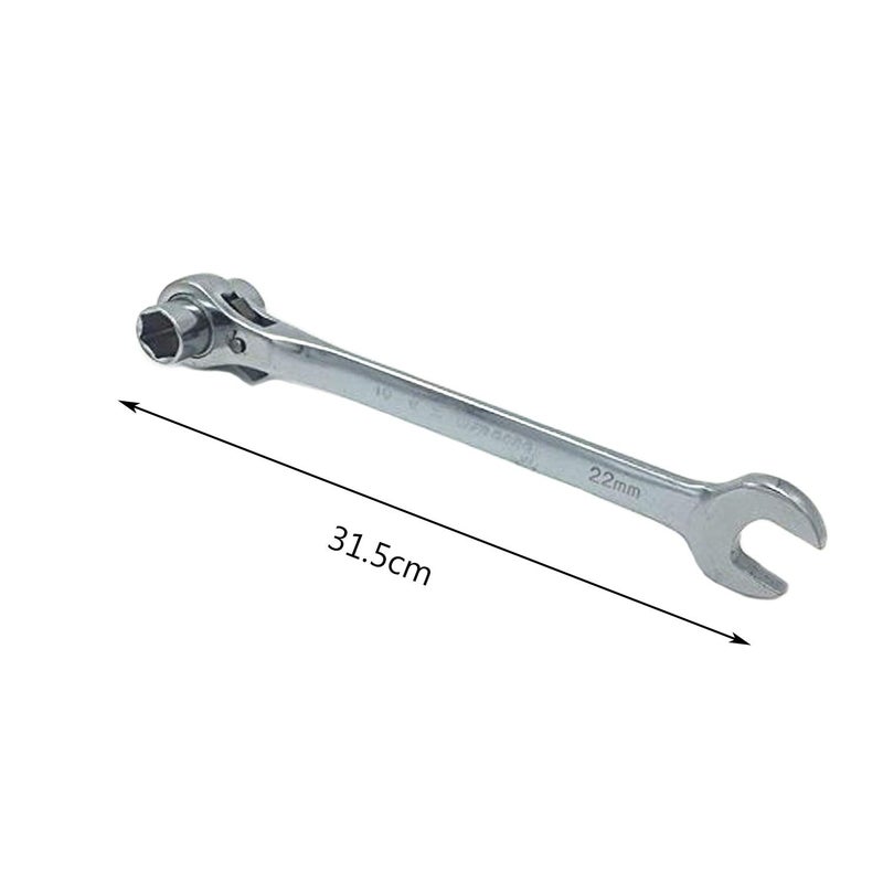 Forsun 2 In 1 Scaffolding Podger Ratchet Wrench Site Ratcheting Socket Spanner Tool 19Mm/22Mm Silver - Image 2