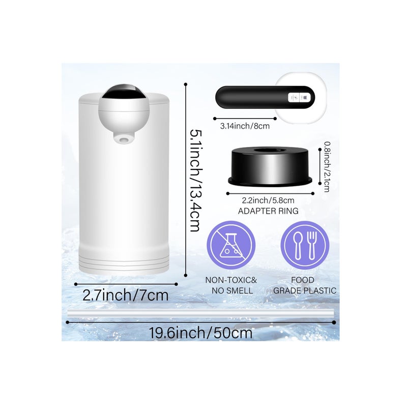 SOLARAE Electric Water Bottle Pump, Water Dispenser for 5 Gallon Bottle, Portable Electric Drinking Water Pump, Universal 2-Motor Faster Pumping Water Pump, Silent Electric Water Jug Dispenser White - Image 3