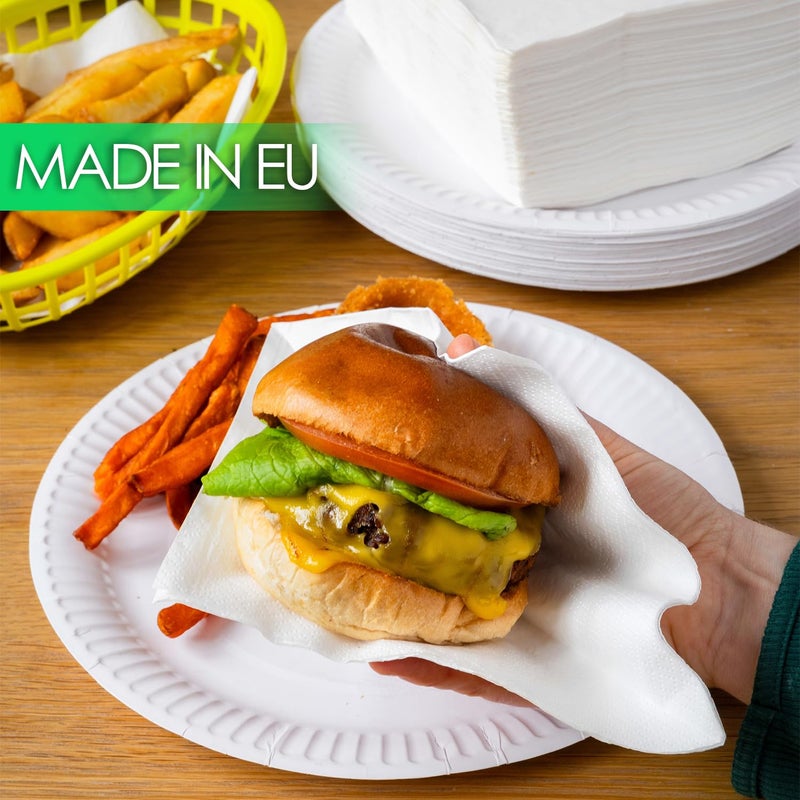 Talking Tables Table Kind - 100 Bulk Pack Soft White Napkins  Quality Serviettes for Parties  Catering & Everyday Use  Eco-Friendly Disposable Home Compostable FSC  Sustainable & Recyclable  Made in EU | 2ply | 33cm - Image 4