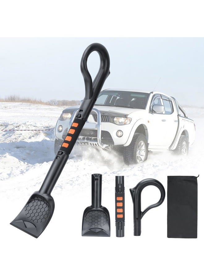 Nibule 3-in-1 Ice Scraper for Car Windshield,25.8 inch Emergency Snow Shovel with 5.2inch Shovel Blade,Detachable Snow Scrapers with Ergonomic Soft Foam Grip for Cars, Trucks, SUVs, Vehicle(Orange) - Image 1