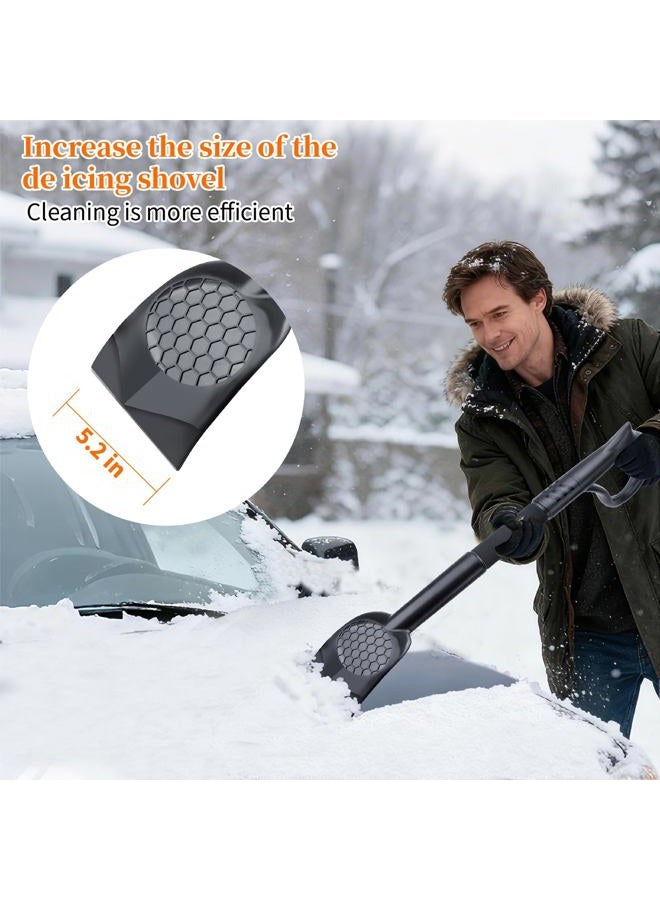 Nibule 3-in-1 Ice Scraper for Car Windshield,25.8 inch Emergency Snow Shovel with 5.2inch Shovel Blade,Detachable Snow Scrapers with Ergonomic Soft Foam Grip for Cars, Trucks, SUVs, Vehicle(Orange) - Image 2