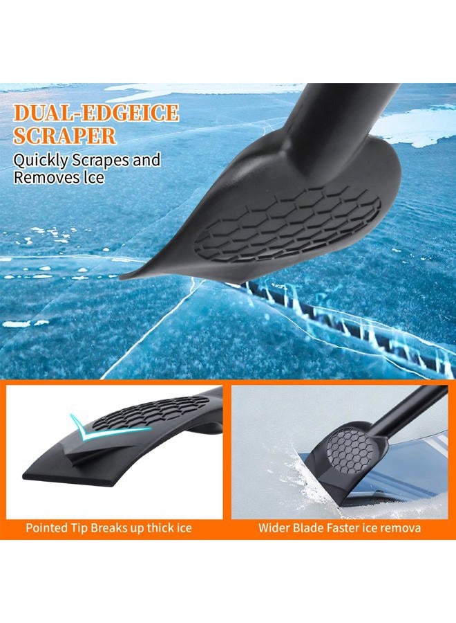 Nibule 3-in-1 Ice Scraper for Car Windshield,25.8 inch Emergency Snow Shovel with 5.2inch Shovel Blade,Detachable Snow Scrapers with Ergonomic Soft Foam Grip for Cars, Trucks, SUVs, Vehicle(Orange) - Image 5