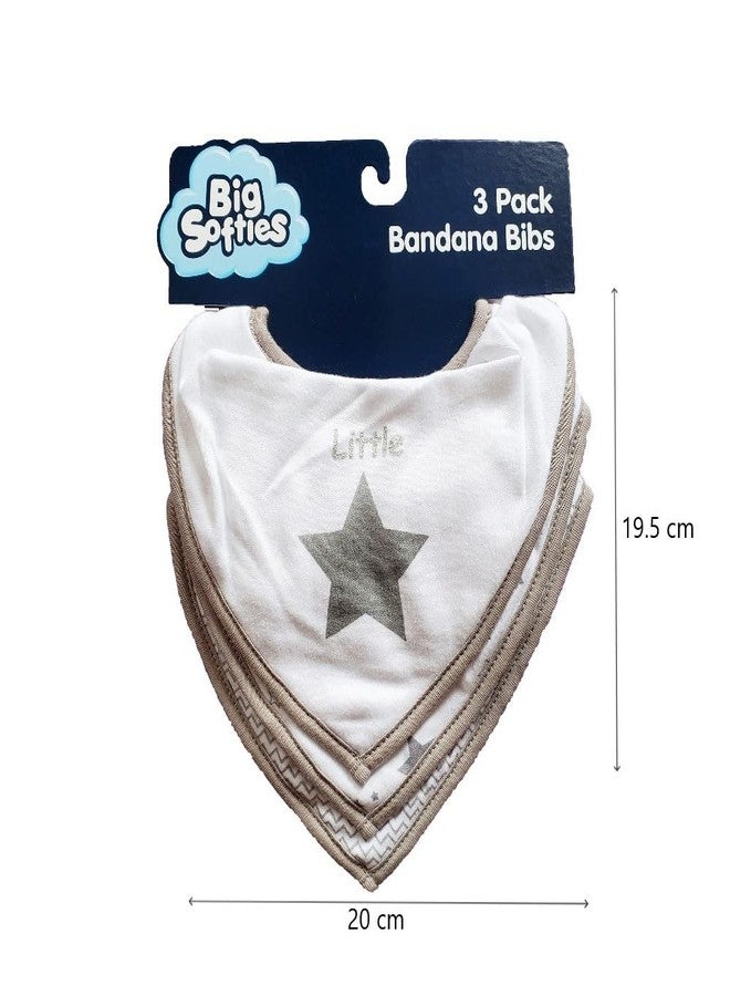 Big Softies مرايل أطفال حديثي الولادة من بيج سوفتيز، مطبوعة على شكل باندانا، مزودة بشريط فيلكرو ناعم - بنقشة نجمة | مزيج من القطن | قابلة لإعادة الاستخدام | فائقة النعومة والامتصاص | مناسبة لسيلان اللعاب، والتسنين، والرضاعة | للجنسين من عمر 0 إلى 24 شهرًا | عبوة من 3 قطع - Image 3