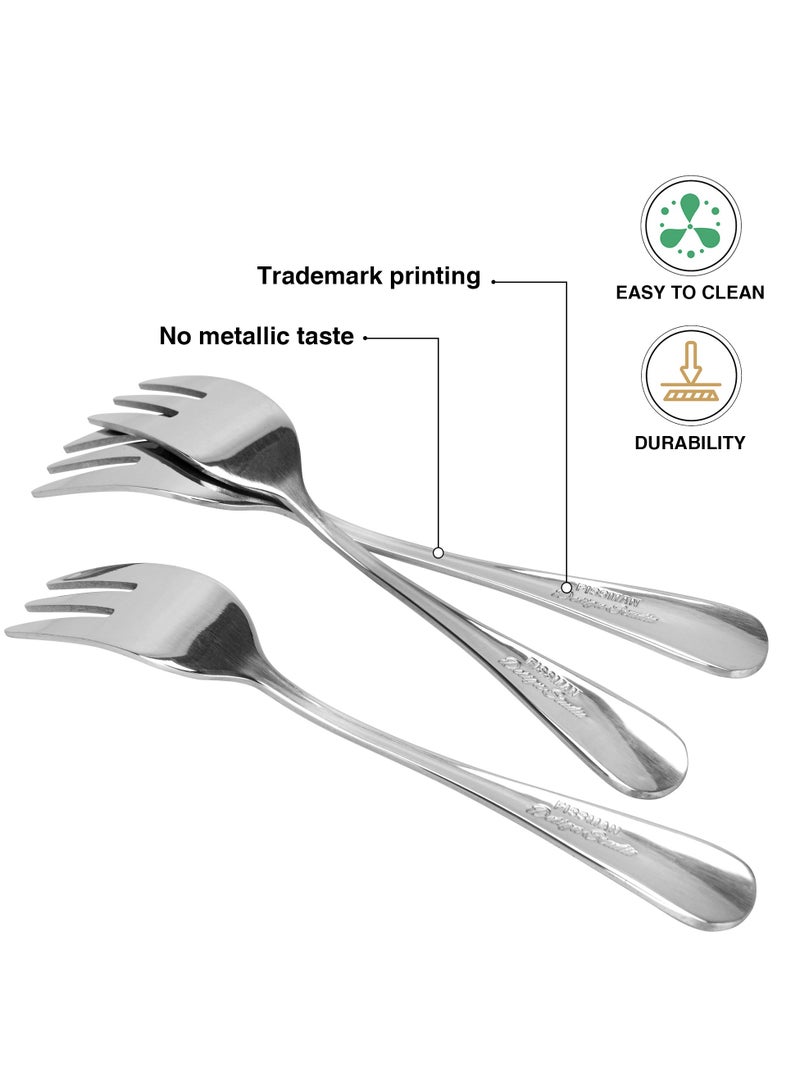 Fissman طقم أدوات مائدة من 3 قطع شوك حلوى من الفولاذ المقاوم للصدأ من سلسلة Flavia مقاس 14 سم، درجة طعام 18/10 من الفولاذ المقاوم للصدأ المتين، أدوات مائدة معدنية بلمسة نهائية عاكسة للاستخدام في المنزل والمطعم والفندق - Image 2