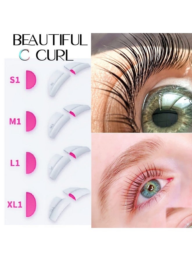 ICONSIAM Lash Lift Pad Selfsticky Shield Glueless Perm Rod On Eyelids Lamilami Eyelash Lifting Roller Pads 5 Size Natural C Curl Perming Lamination Guards Lovely Pink Cat Eyecatching Shields  - Image 4