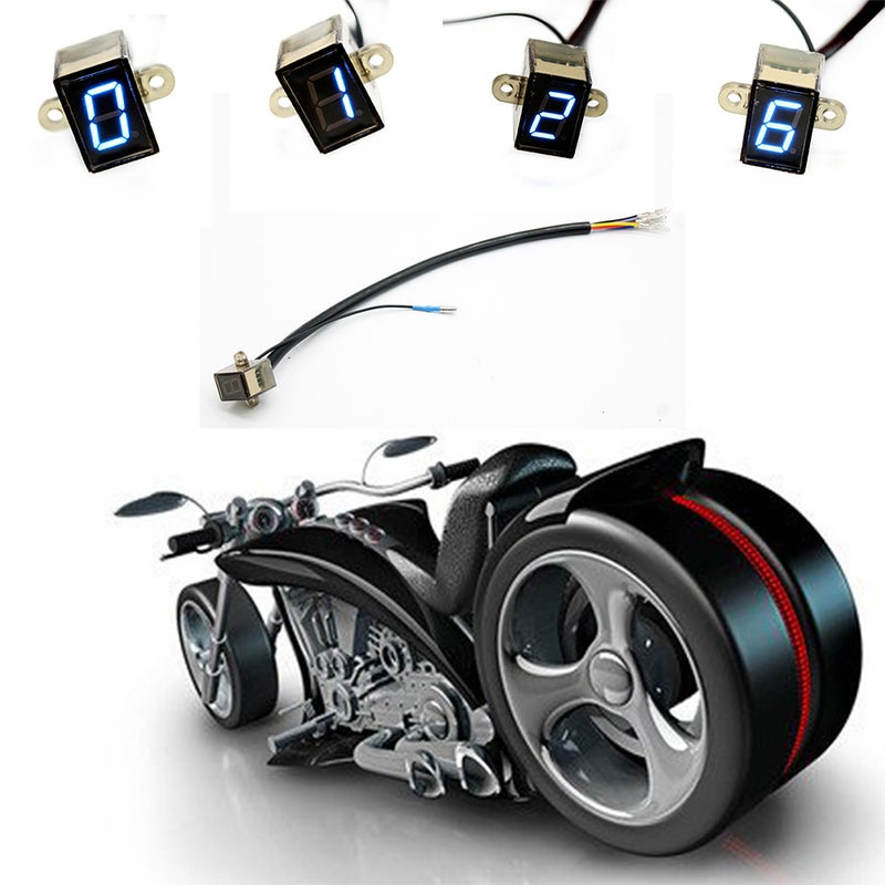 12V Digital Motorcycle 0-6 Gear Indicator Water-resistant Lever Sensor Temperature Resistance - Light (Black) - Image 2