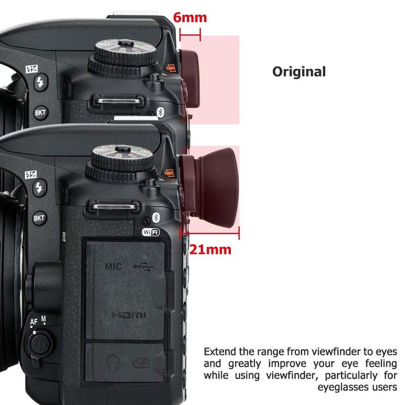 Kiorafoto Soft Silicon Camera Viewfinder Eyecup Eyepiece Eyeshade for Nikon D780 D750 D610 D600 D7500 D7200 D7100 D7000 D5600 D5500 D5300 D5200 D5100 D5000 D3500 D3400 D3300 Replaces DK-21 DK-28 DK-25 24 23 20 - Image 3