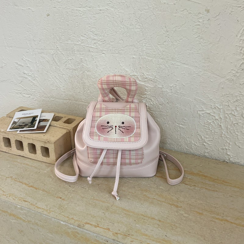 Cute Embroidered Polka Dot Small Backpack - Image 3