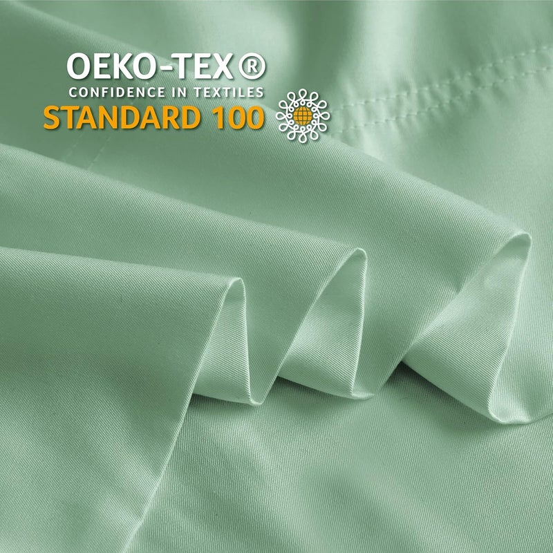 BEDELITE Trendy widespread design Standard Pillow Cases Set of 2, Rayon Derived from Bamboo, Cooling Pillow Cases for Hot Sleepers & Night Sweats, Breathable Silky Soft Envelope Pillowcases(Mint Green, 20"x26") Storage & transit friendly - Image 5