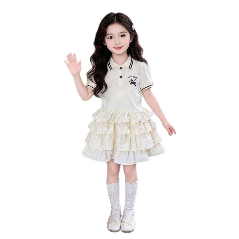 Girls Summer Polo Collar Dress - Image 5