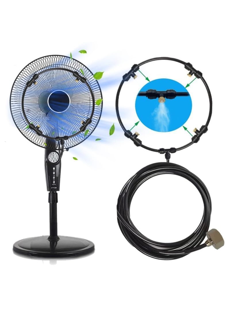 Barakah Fan Misting Kit for Outdoor Cooling, 16 Inch Misters for Patio & Garden, 9.85FT Misting Hose with 5 Brass Nozzles, Ideal for Backyard Barbecues, Parties, Events, and Heat Relief (16 IN) - Image 2