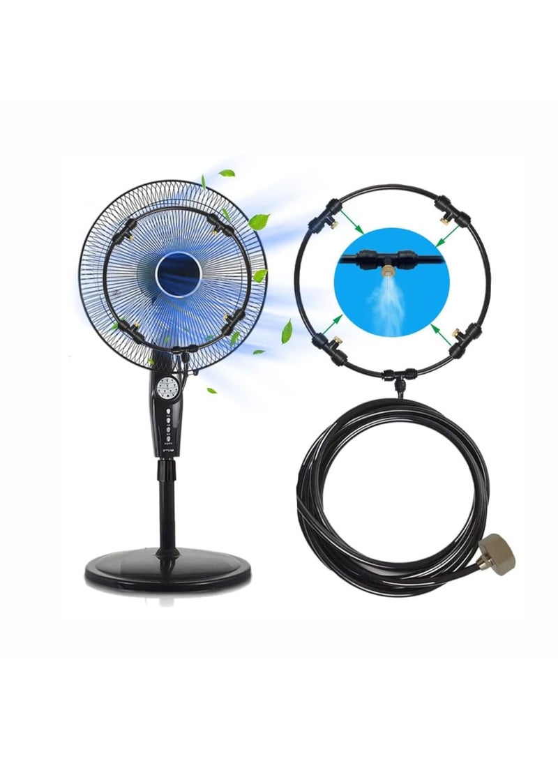 Barakah Fan Misting Kit for Outdoor Cooling, 16 Inch Misters for Patio & Garden, 9.85FT Misting Hose with 5 Brass Nozzles, Ideal for Backyard Barbecues, Parties, Events, and Heat Relief (16 IN) - Image 1