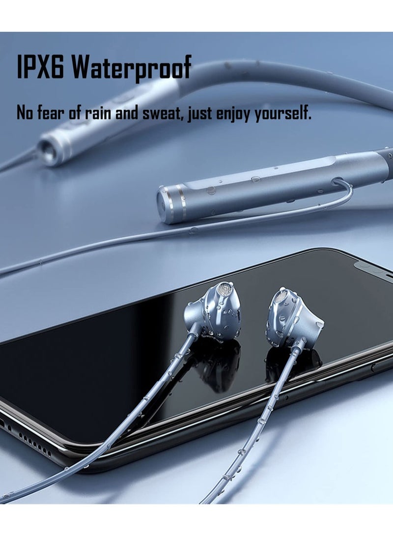 Wireless Neckband Bluetooth Headphones with Microphone Waterproof Noise Cancelling Earbuds 120H Playtime for Sports Running Cycling - Image 4