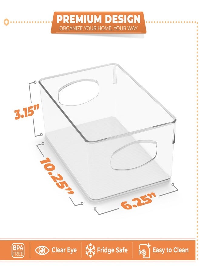 Sorbus Medium Clear Plastic Storage Bins for Organizing, 10 Pack Clear Organizer Bins with Handles Plastic Storage Bins for Closet, Pantry, Fridge, Medicine Cabinet Organizer, Shelves, Freezer, Drawer - Image 3