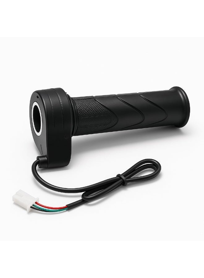 Fukukawa Electric Scooter Throttle Grip 3 Wire Twist Accelerator Universal Right Handle for E Bike Scooter Anti Slip Rubber Plug and Play Black - Image 1