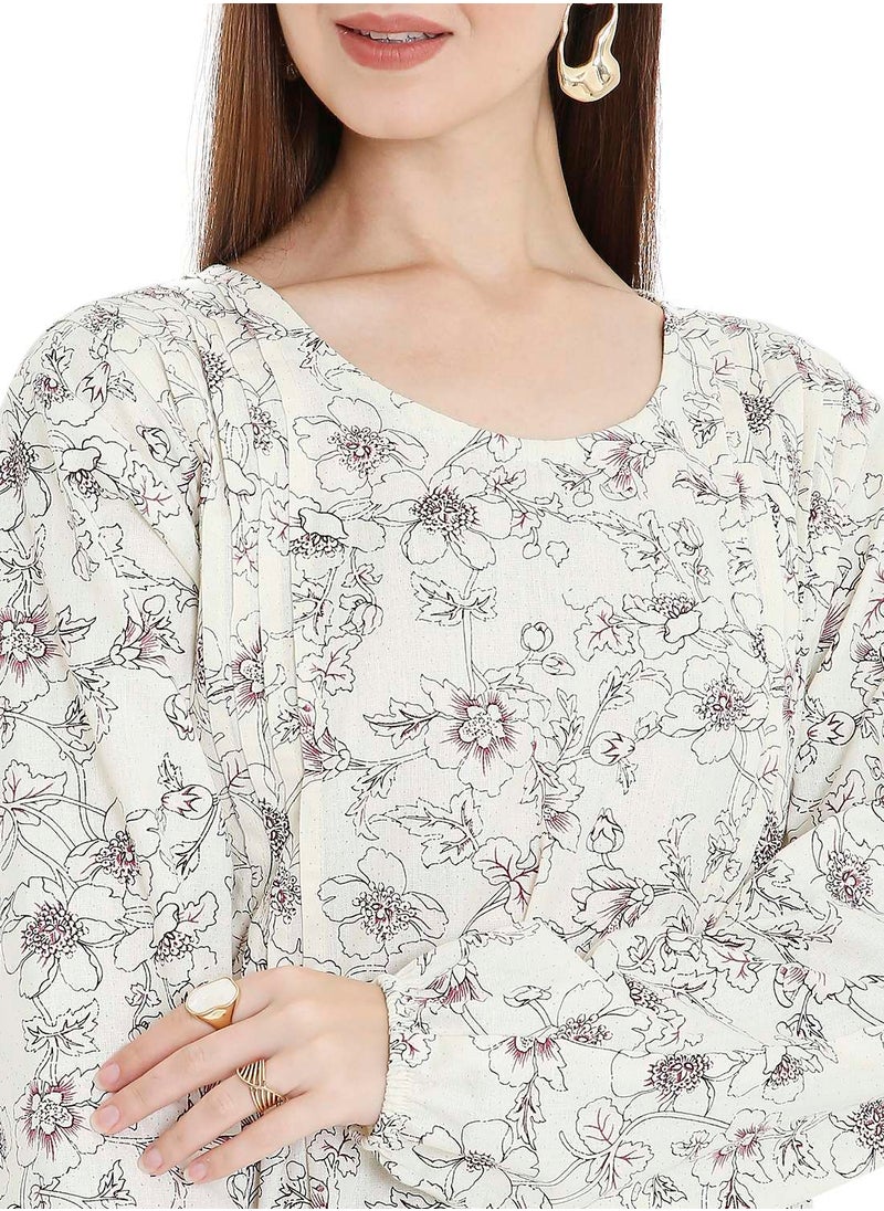HANA & SARA UNIQUE PRINTED SHORT FARASHA MODEST WEAR ARABIC KAFTAN JALABIYA DRESS  - Image 3