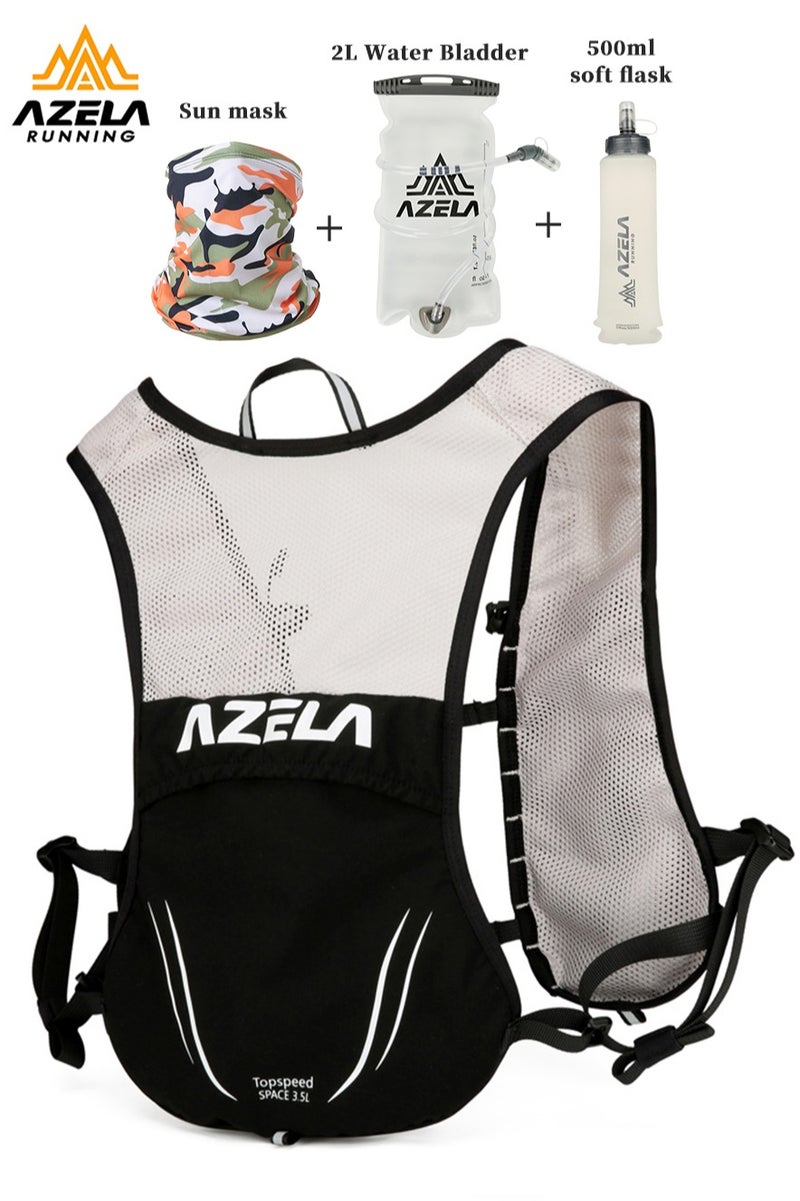 AZELA Sports Hydration Vest Set 3.5L with Bonus Neck Gaiter - Breathable Back System & Survival Accessories - Image 1