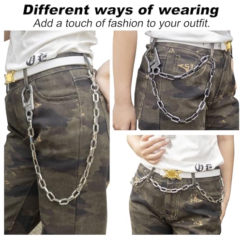 Ahiller Ahilller wallet chains for men Heavy Duty Pocket Chain with Round Clasp, Men Chains for Keys, Jeans, Pants, Purse and Handbag（QK-Silver-1P） - Image 3