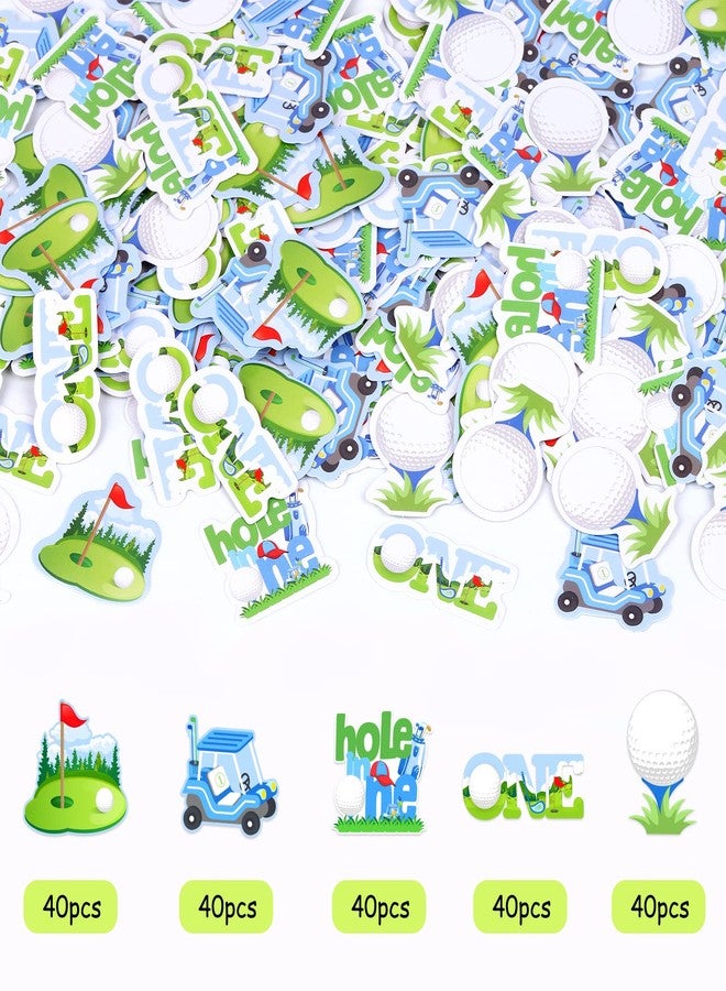 Fangleland 200pcs Golf Confetti Golf 1st Birthday Party Decorations, Hole In One First Birthday Party Supplies for 1 Year Old Boys Sports Paper Confetti - Image 4