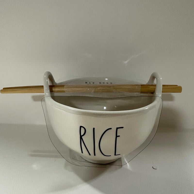 Rae RICE Bowl Allside White with Chopsticks Kitchenware Bowl Dunn by Magenta