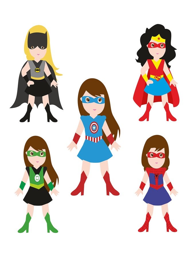 PrettyurParty Pretty UR Party Supergirl Theme Paper Cutouts for Birthday Parties, Supergirl Party Supplies décor, Superhero Birthday Party Decoration, Cutouts for Classroom, Bedroom –Multicolour (10 pcs) - Image 1