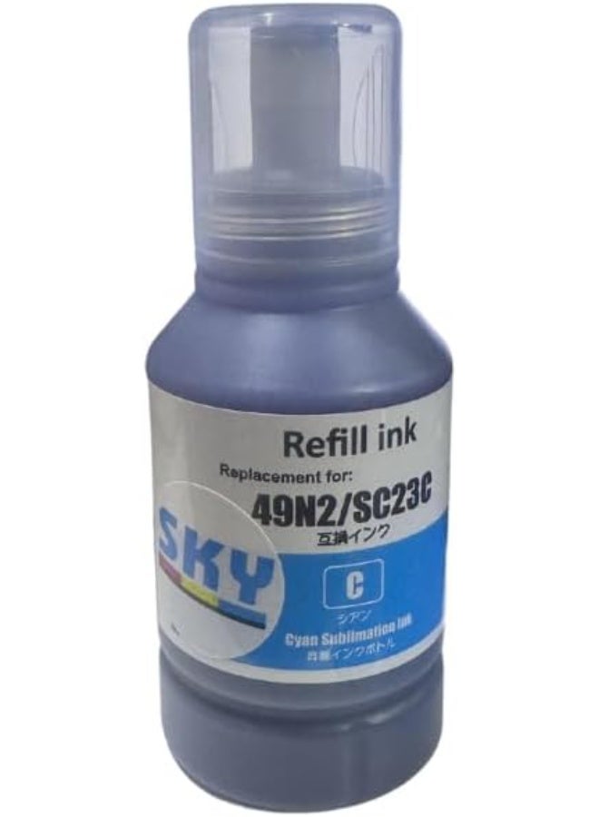 SKY T49N/SC23 Cyan Premium Color Compatible Sublimation Ink bottle 140ml for Epson SC-F100 SC-F500 - Image 1