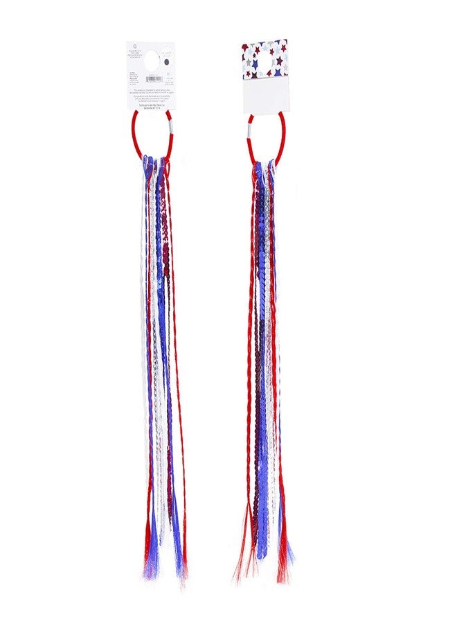 BinaryABC 4th of July American Flag Hair Ties Bands,Patriotic Hair Accessories,Memorial Day Independence Day Decorations,2Pcs - Image 1