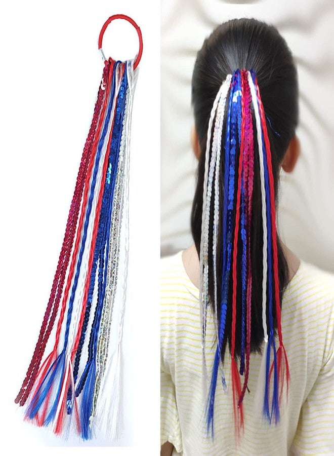 BinaryABC 4th of July American Flag Hair Ties Bands,Patriotic Hair Accessories,Memorial Day Independence Day Decorations,2Pcs - Image 2