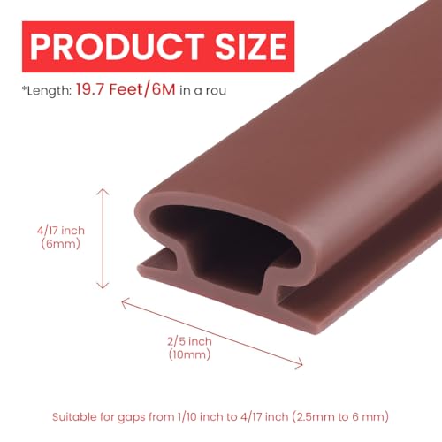 HASTHIP® 19.7ft Door Sealing Strips for Gap, Door Sound Proofing Rubber, D-Shape Self-Adhesive Insulation Seal for Door & Window Gaps, Soundproof - Image 2