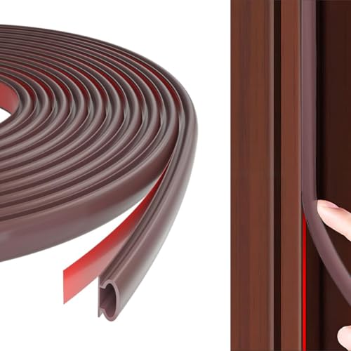 HASTHIP® 19.7ft Door Sealing Strips for Gap, Door Sound Proofing Rubber, D-Shape Self-Adhesive Insulation Seal for Door & Window Gaps, Soundproof - Image 1