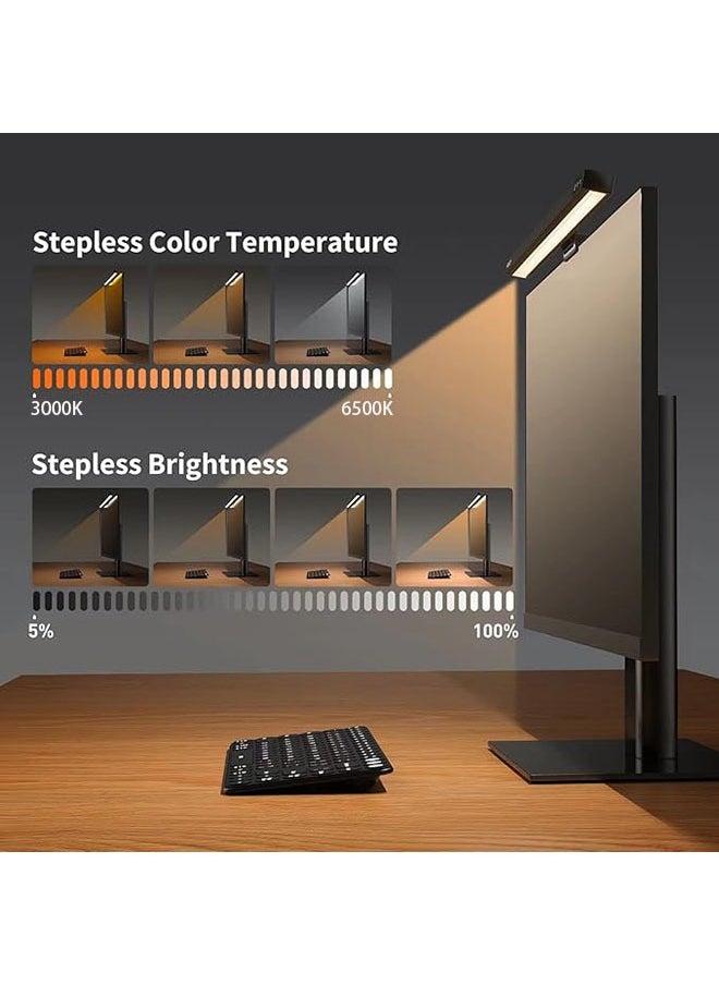 USB Powered Computer Monitor Laptop Lamp for Office/Home/Gaming/Desk with Adjustable Brightness/Color 330MM