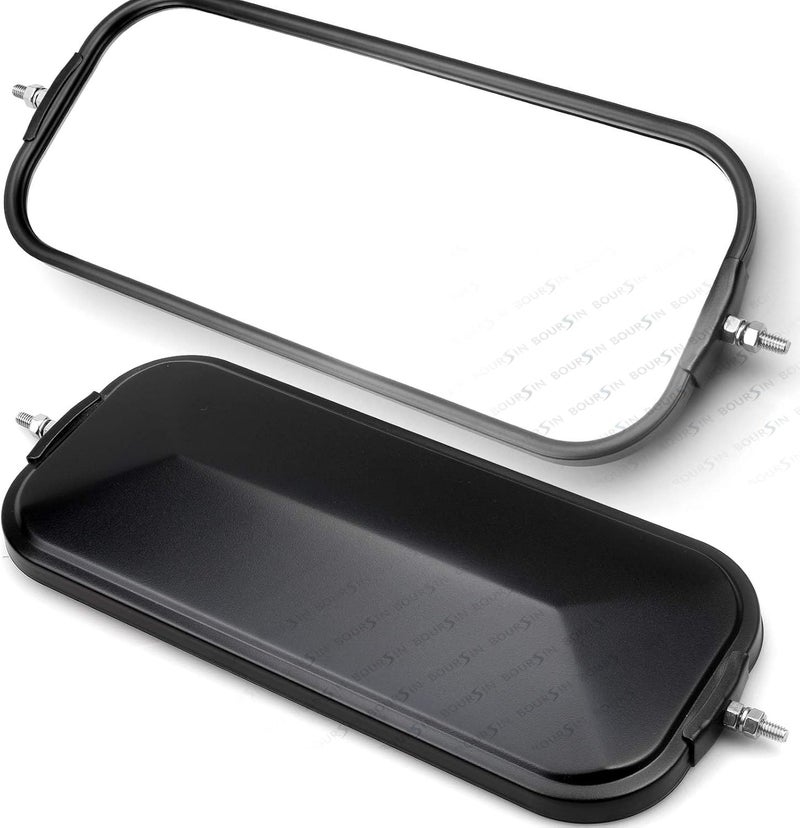 Boursin Side Door Mirror for Isuzu NPR NPR-HD NQR NRR Van Box Truck 1987-2007 - 1 Pair Black 7x16 - Image 3