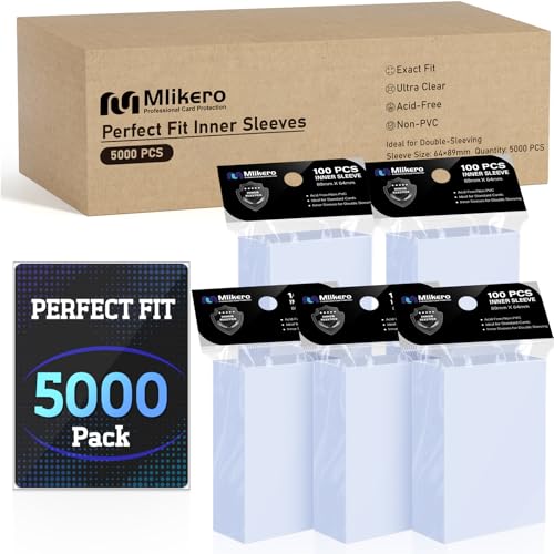 Mlikero 5000 Pack Card Sleeves Perfect Fit Inner Sleeves Ideal for DoubleSleeving Trading Card Sleeve Compatible with MTG TCG Gaming Cards - Image 1