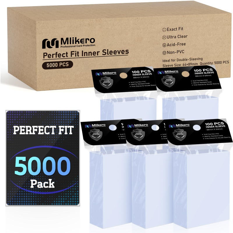 Mlikero 5000 Pack Card Sleeves Perfect Fit Inner Sleeves Ideal for DoubleSleeving Trading Card Sleeve Compatible with MTG TCG Gaming Cards - Image 2