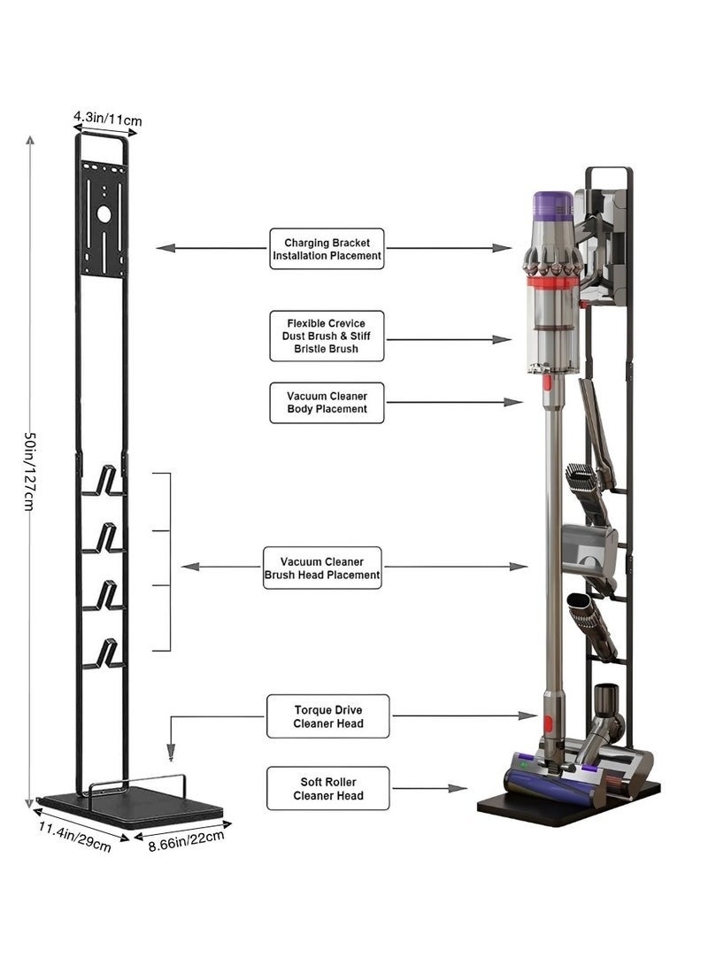 Forest Home Beauenty Universal version Vacuum Stand Compatible for Dyson V15 V12 V11 V10 V8 V7 V6 with Wheels, Metal Floor Stand Holder Compatible for Dyson Handheld Cordless Vacuum Cleaners & Accessories - Image 2