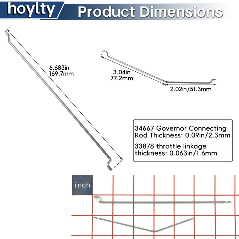 hoylty 33878 Throttle Link and 34667 Governor Linkage Compatible with Tecumseh Engine 33878, 34667 Governor Link (1 Set) - Image 2