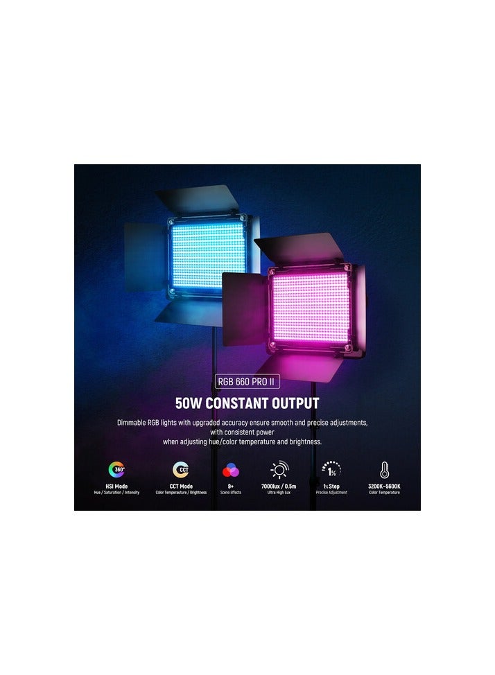 نيوير نيورر Upgraded 660 PRO II RGB LED Video Light with App Control&Stand Kit - Image 2