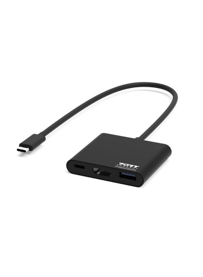 PORT Designs English Title: Port Designs 3-in-1 Mini USB-C Docking Station - 4K HDMI, USB 3.1, 60W USB-C Power Delivery -  900140 - Image 1