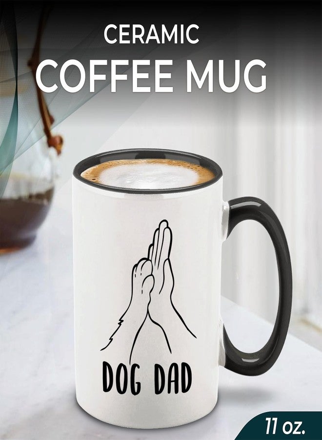 Shop4Ever كوب قهوة "أبي الكلب" من شوب فور إيفر، تصميم "هاي فايف" لأبي الكلب، مقبض أسود، كوب قهوة سيراميك 11 أونصة، هدية مضحكة لأبي الكلب، هدية مثالية لأصحاب الحيوانات الأليفة ومحبي الكلاب، هدية رائعة لعيد الأب أو عيد الميلاد - Image 2