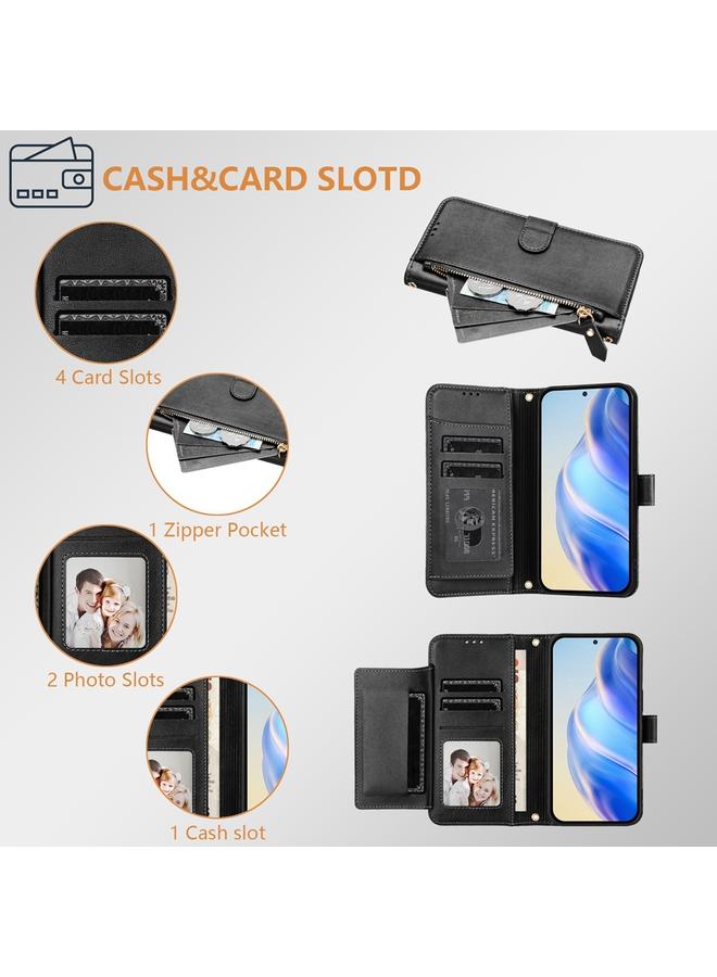 S-TOP Case For iPhone 13 mini Multi-Card Slots Zipper Wallet Leather Phone Case - Image 5