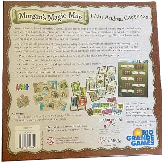 ريو جراند جيمز Morgans Magic Map بلاط التنسيب خريطة القراصنة البحث عن الكنز لوحة لعبة وحدات الأعمار 10 24 لاعبا 3060 دقيقة وقت اللعب - Image 3