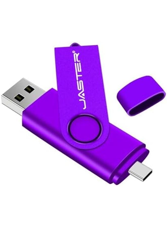 Type C 2 In 1 USB OTG Flash Drive 32GB Purple Dual USB 2 0 Memory Stick - Image 1