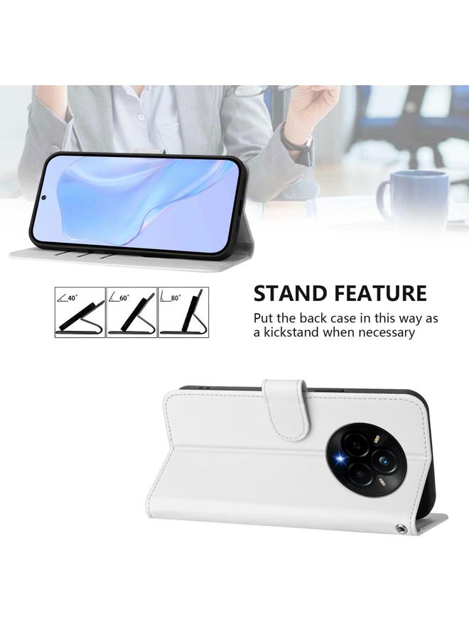 S-TOP Case For Realme 14 Pro Skin Feel Solid Color Leather Phone Case with Lanyard - Image 3