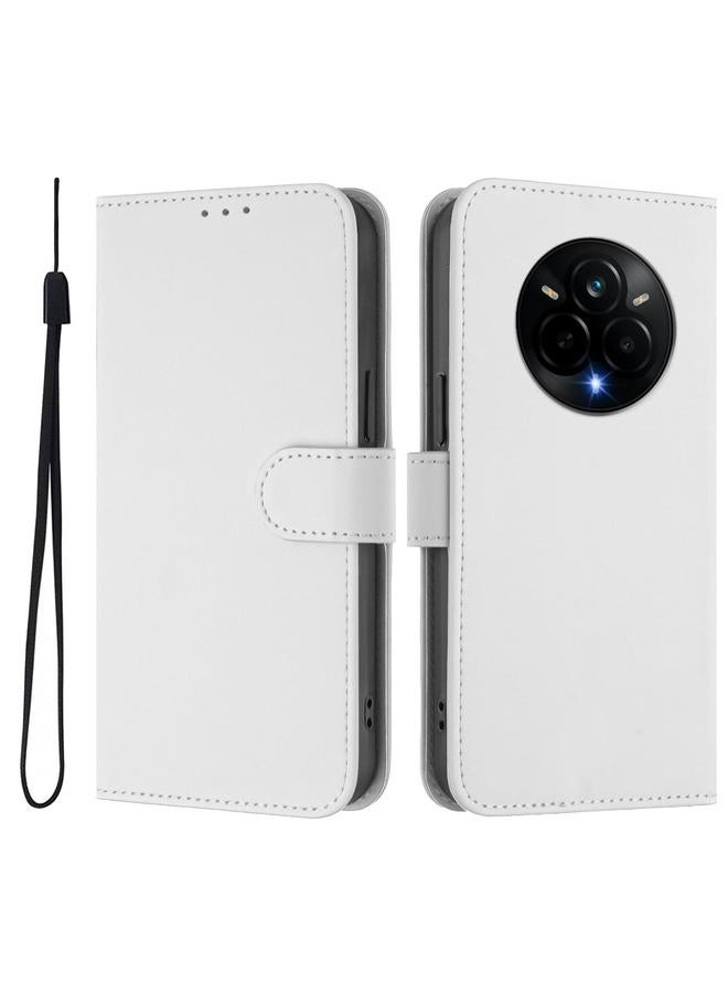 S-TOP Case For Realme 14 Pro Skin Feel Solid Color Leather Phone Case with Lanyard - Image 2