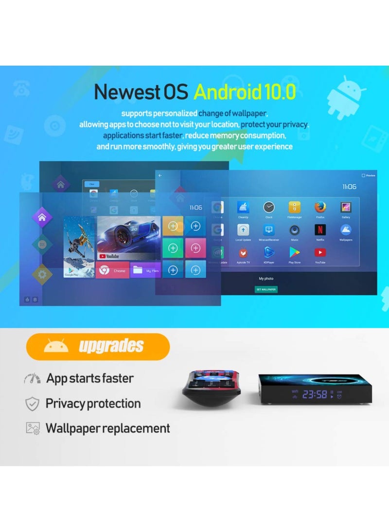 Joshberg Smart TV Box, Android 10, 4GB+32GB, Streaming Devices for TV, Dual-band WiFi, Network Set-Top Box, Streaming Media Players with Remote - Image 2