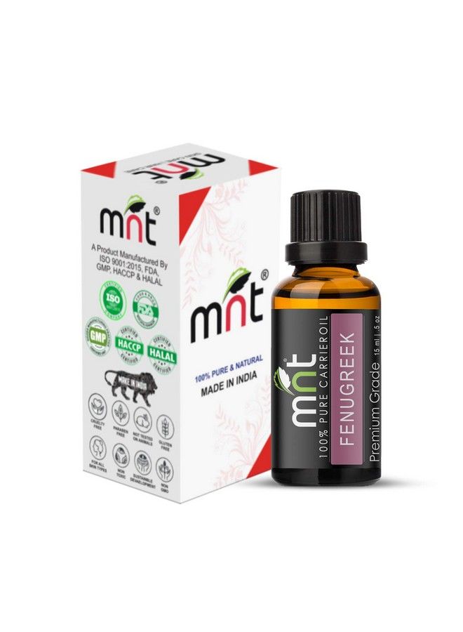 MNT Fenugreek Cold Pressed Carrier Oil 100% Pure Natural & Therapeutic Grade For Aromatherapy Skin Acne & Hair Growth (15Ml) - Image 3