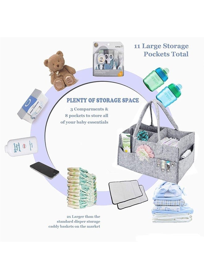 Jusinhel Baby Diaper Organizer Basket Portable Storage Bin Large Nursery Bag - Image 2