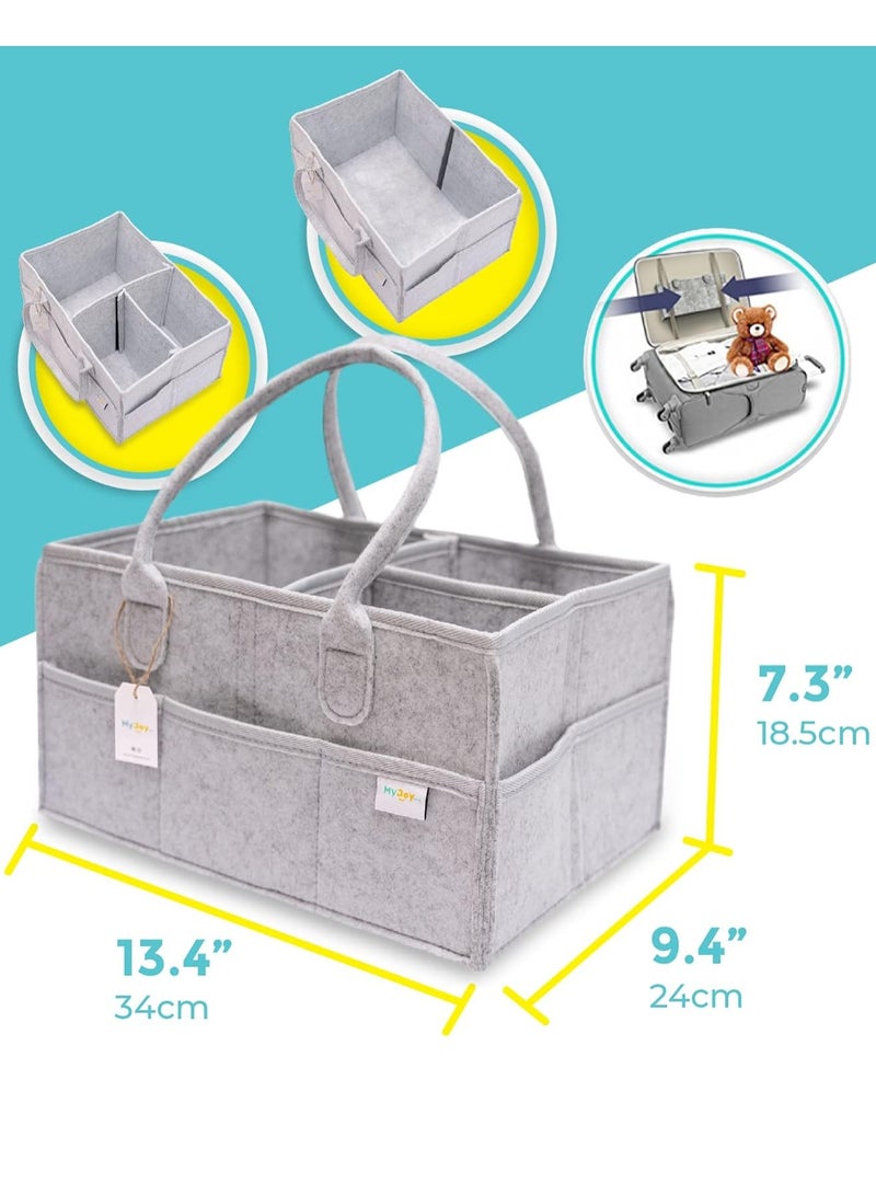 Jusinhel Baby Diaper Organizer Basket Portable Storage Bin Large Nursery Bag - Image 3