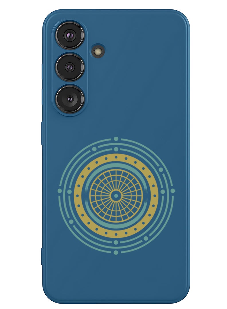 Theodor Protective Slim Fit Case Liquid Silicone Cover with Full Body Protection Anti-Scratch Shockproof Case For Samsung Galaxy S25 Plus (Blue) - Mandala 2 - Image 1